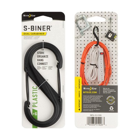 Nite Ize - S-Biner® Plastic Dual Carabiner #6 - Black - SBP6-03-01BG - Plastic Carabiners