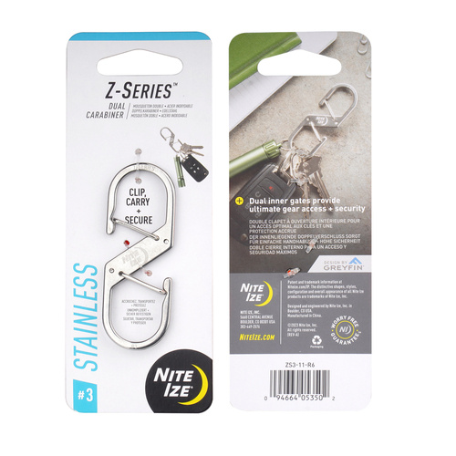 Nite Ize - Z-Series #3 Double Snap Hook - Steel - Silver - ZS3-11-R6 - Steel Carabiners