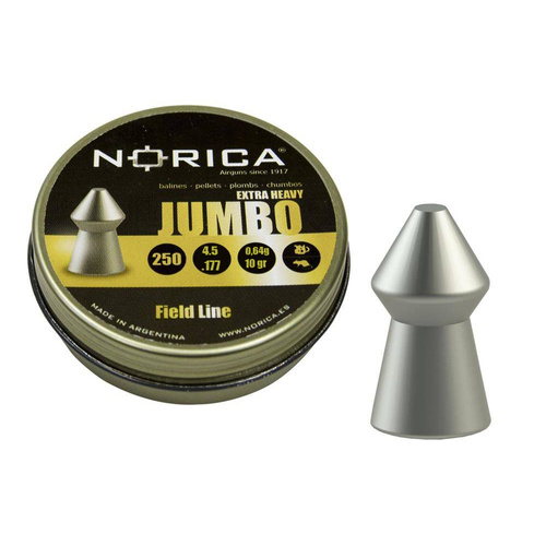 Norica - Jumbo Extra Heavy Airgun Pellets - 4,5 mm - 250 rounds - Diabolo