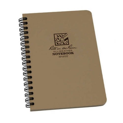 Rite in the Rain - All-Weather Notebook - 4 5/8 x 7" - 973T - Tan - Notebooks & Accessories