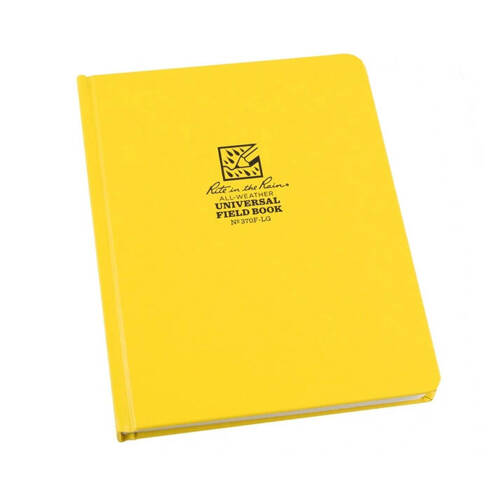 Rite in the Rain - Waterproof Notebook Large Bound Book - 223 x 175 mm - 80 Sheets - Yellow - 370F-LG - Notebooks & Accessories