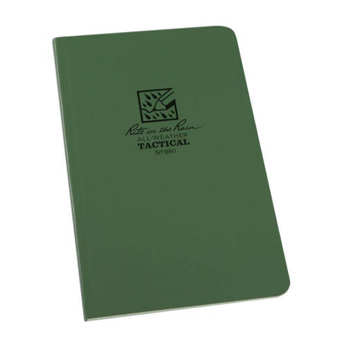 Rite in the Rain - Waterproof Tactical Field Book - 115 x 185 mm - Green - 980 - Notebooks & Accessories