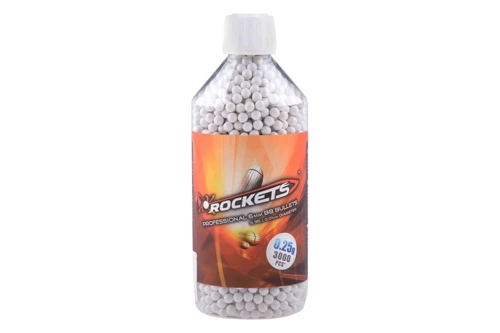 Rockets - BBs for ASG Professional - 0.25 g - 3000 pcs - White - ROC-16-003684  - 0.25 g BBs