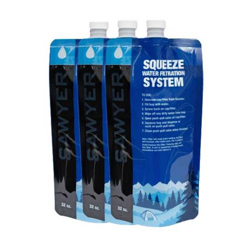 Sawyer - Squeezable Water Bags - 1 L - 3 pcs - SP113 - Water Containers & Canteens