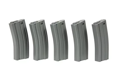 Specna Arms - Mid-cap Magazine Set for M4/M16 Replicas - 5 pcs. - 140 rounds - Gray - SPE-05-025499 - M16, M4 Magazines