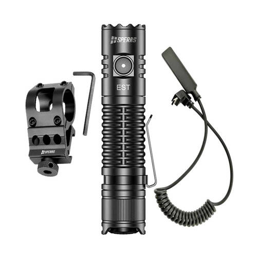 Speras - EST KIT LED Tactical Flashlight with 3100 mAh Battery - 1900 lm - Black - SPERAS EST KIT - LED Flashlights