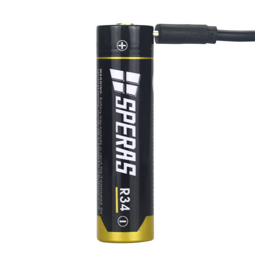 Speras - Rechargeable Battery 18650 with micro USB R34 - 3400 mAh - SPERAS R34 - Batteries