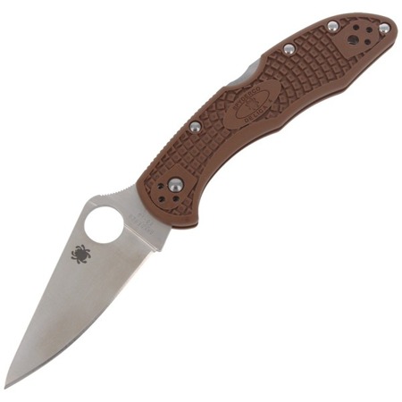 Spyderco - Delica® 4 FRN Flat Ground Brown Knife - C11FPBN - Folding Blade Knives