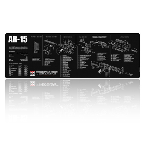 TekMat - Gun Cleaning Mat - AR-15 - 30x91cm - Black - TEK-R36-AR15 - Maintenance Mats