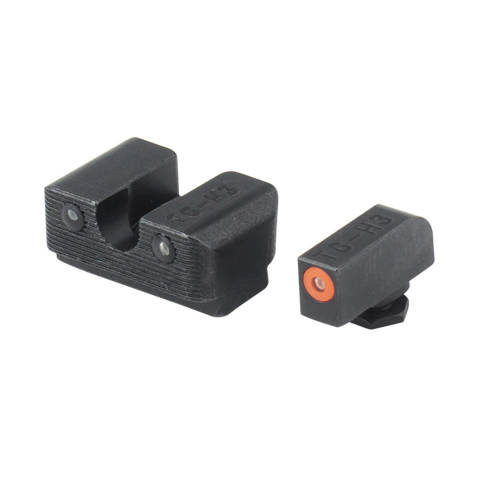 TruGlo - Tritium Pro Night Sights - Glock 17/19 - Low - Orange outline - TG231G1C - Flip Up Sights