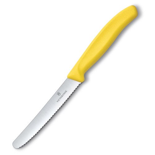 Victorinox - Kitchen Knife Swiss Classic - Serrated - Yellow - 6.7836.L118 - Tourist Cutlery