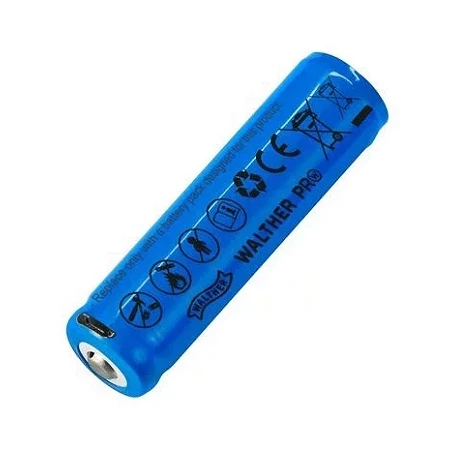 Walther - Rechargeable Battery Li-Ion ICR 18650 - USB Charging - 2600mAh - 3.6V - Blue - 3.7133 - Batteries