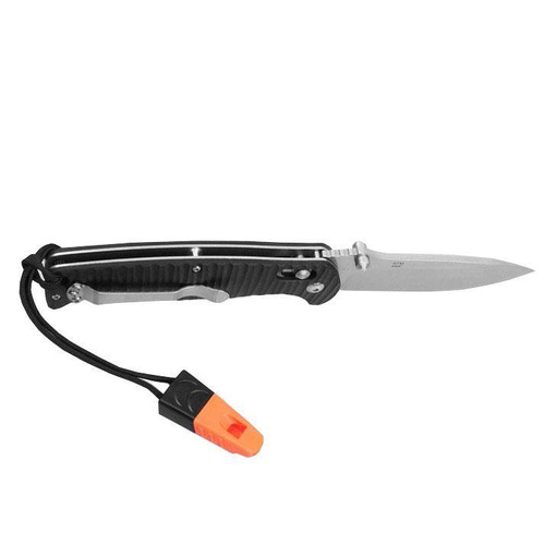 Ganzo - Folding Knife G7412P-BK-WS with Whistle - 440C - Black - G7412P-BK-WS