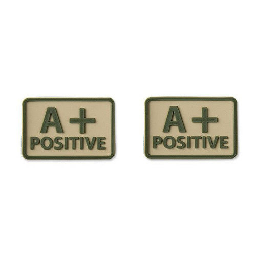 Helikon - PVC Patch - Blood Type - A+ POS - Khaki - 2 pcs