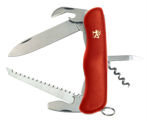 Mikov - Multifunction Pocket Knife Praktik 110 mm - 6 Tools - Red - 115-NH-6/AK RED