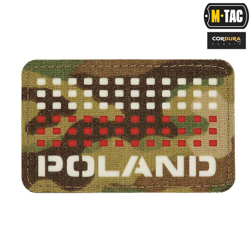 M-Tac - Patch with Poland Flag and Inscription - Laser Cut - Pixels - Red / MultiCam / White - 51006108