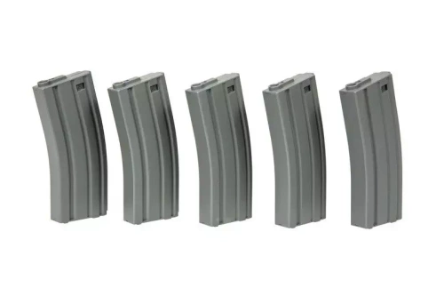 Specna Arms - Mid-cap Magazine Set for M4/M16 Replicas - 5 pcs. - 140 rounds - Gray - SPE-05-025499