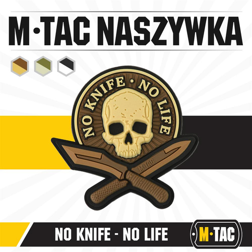 M-Tac - No Knife - No Life 3D PVC Patch - Coyote - 51128005