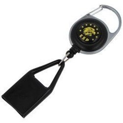 ESP - Retractor for Ø 22 mm Gas Thrower with Snap Hook and Clip - Black - RETRACTABLE HOLDER