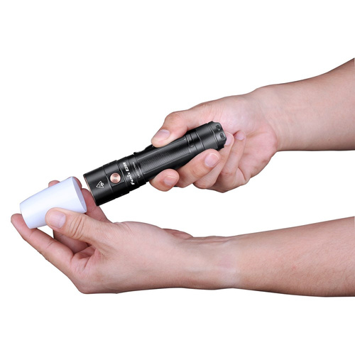 Fenix - Tactical Flashlight E35R with 5000 mAh Battery + AOD-S V2.0 Diffuser - 3100 lm - Black - E35R+AOD-S V2.0