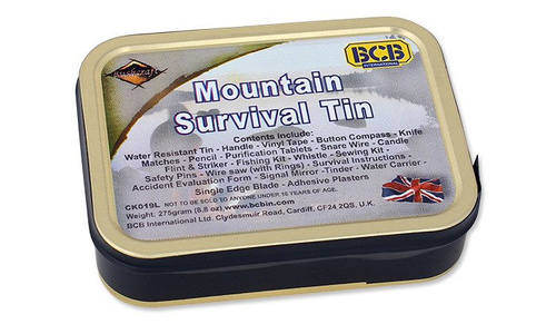 BCB - Survival Kit Mountain Survival Tin - 22 pcs. - CK019L