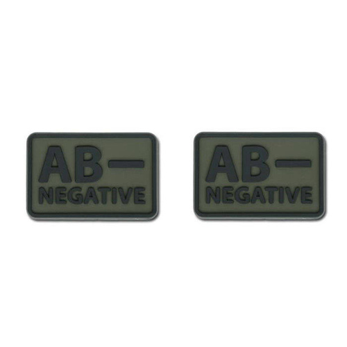 Helikon - PVC Patch - Blood Type - AB- NEG - Olive Green - 2pcs