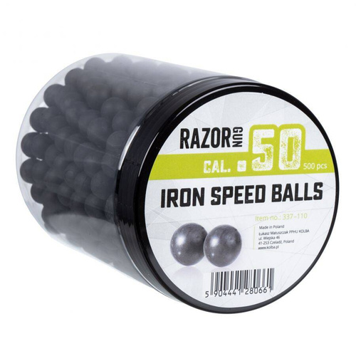 RazorGun- Iron Speed Balls 50 Rubber-Metal Bullets for HDR50/HDP50 - Cal. .50 - 500 pcs. - Black