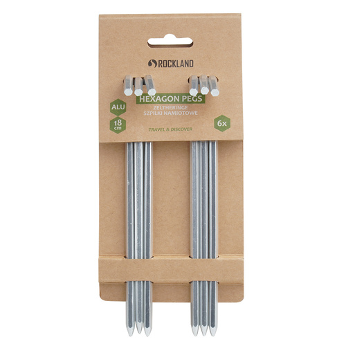 Rockland - Tent Pins - 18 cm - Hexagonal - Aluminum - 6 pcs.