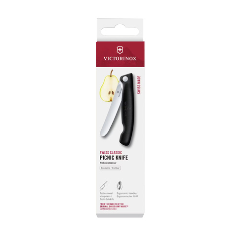 Victorinox - Folding Picnic Knife Swiss Classic - Smooth - 1.4110 - Black - 6.7803.F