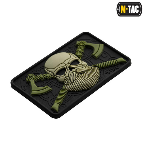 M-Tac - 3D Patch - Bearded Skull - Black / Olive - 51113201