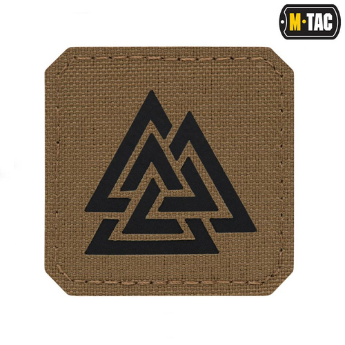 M-Tac - Laser cut Valknut square patch - Black / Coyote - 51162502