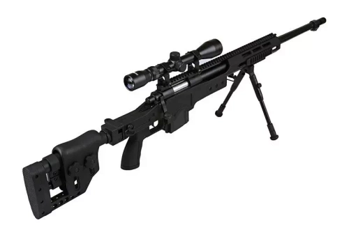Well - ASG Sniper Rifle Replica MB4411D UPV - 6mm - Spring-loaded - Scope - Bipod - Black - WEL-03-007312