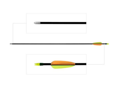 Poe Lang - Fiberglass Arrow - 30" - Smooth Target Point - Black - D-065K/VD-065K