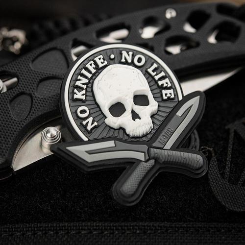 M-Tac - No Knife - No Life 3D PVC Patch - Black / White - 51128236