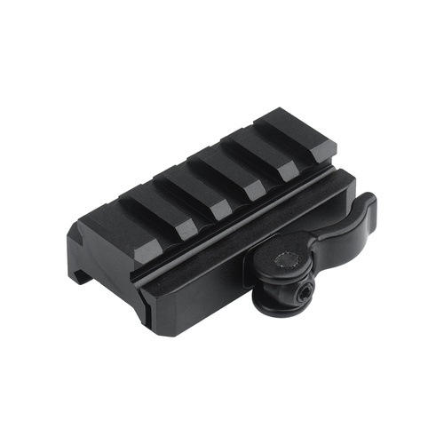 Leapers - UTG® Mount Adaptor / Riser - QD Lever Lock Picatinny - 5 Slots - Black - MNT-RSQD605