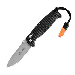 Ganzo - Folding Knife G7412P-BK-WS with Whistle - 440C - Black - G7412P-BK-WS