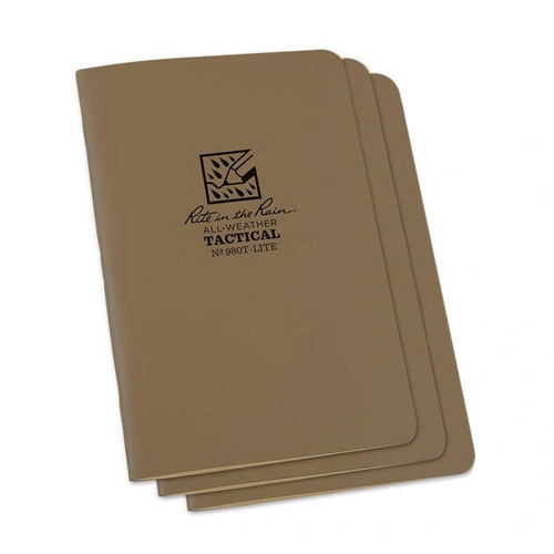 Rite in the Rain - Stapled Waterproof Notebook - 3-pack - 4.625x7" - Tan - 980T-LITE