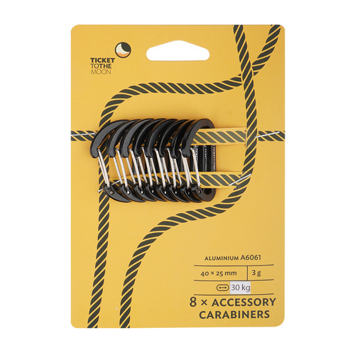 Ticket To The Moon - Carabiner for Hammock - 0.3 kN - 8 pcs - TMBINER03
