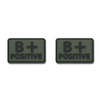 Helikon - PVC Patch - Blood Type - B+ POS - Olive Green - 2pcs