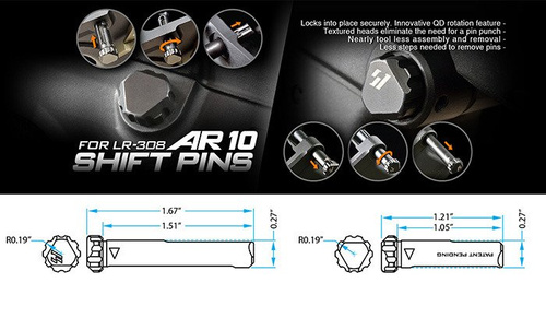 Strike Industries - Shift Pins for AR-10 - Black - SI-AR10-SHIFT-BK