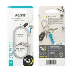 Nite Ize - G-Series™ #4 Dual Chamber Carabiner - Steel - Silver - GS4-11-R6