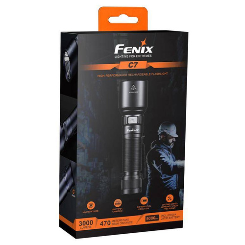 Fenix - Rechargeable LED Flashlight - 3000 Lumen - 5000 mAh - C7