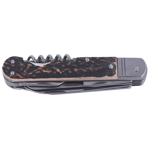 Mikov s.r.o. - Hunting Knife Mikov Fixir Imit. Dear Stag - 6 Blades - Leather Holster - Brown - 232-XH-6V KP