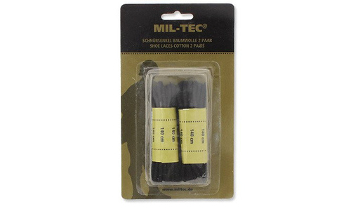 Mil-Tec - Cotton Shoelaces - 140 cm - Black - 12910002