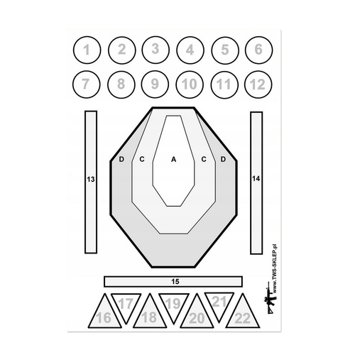 Tactical Weapon System - Shooting target TWS Drill IPSC