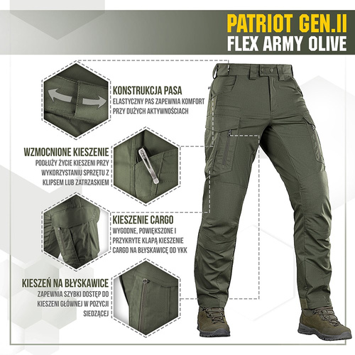 M-Tac - Tactical Pants Patriot Gen II Flex - Army Olive - 20056862