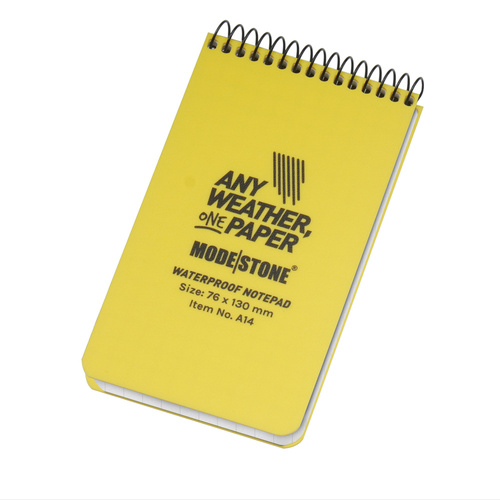 Modestone - Waterproof Notebook - 76 x 130 mm - 50 Sheets - Yellow - A14