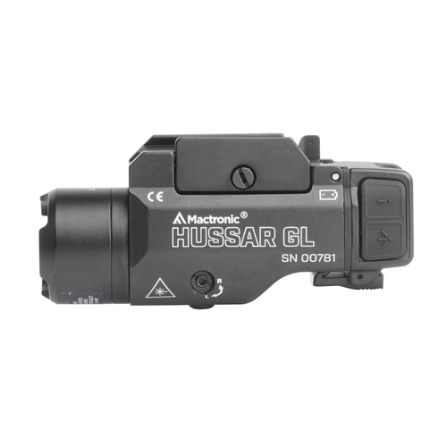 Mactronic - Tactical Pistol Flashlight with Laser Hussar GL - 12270 cd - Black - THG0011