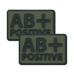Helikon - PVC Patch - Blood Type - AB+ POS - Olive Green - 2pcs