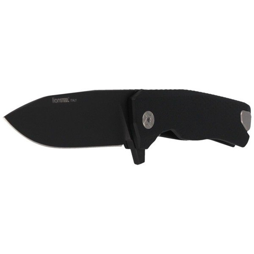 LionSteel - Aluminium Black / Black Blade Folding Knife - ROK A BB